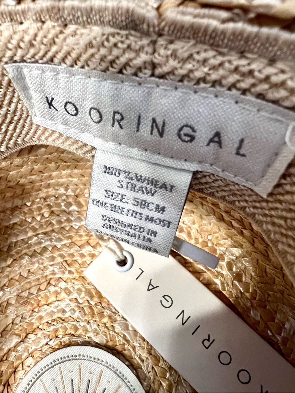 Wide Brim Straw Boater Hat With Black Band - Unbr… - image 6